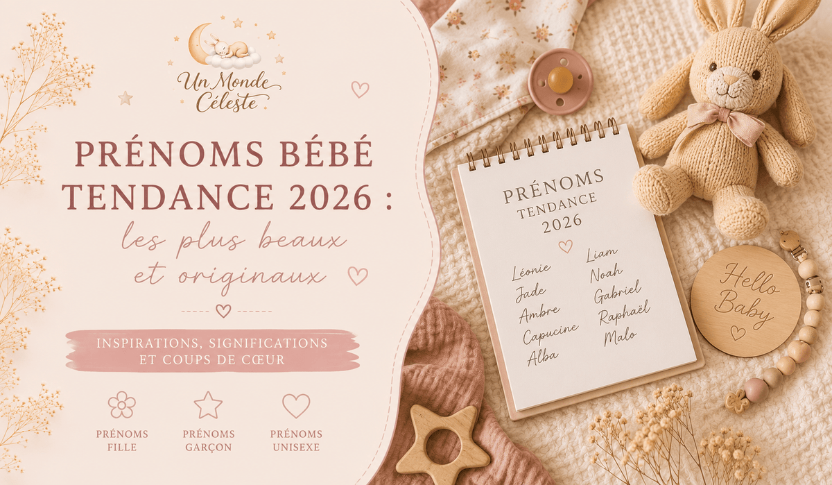 Prénoms bébé tendance 2026 : les plus beaux et originaux - Un monde Céleste