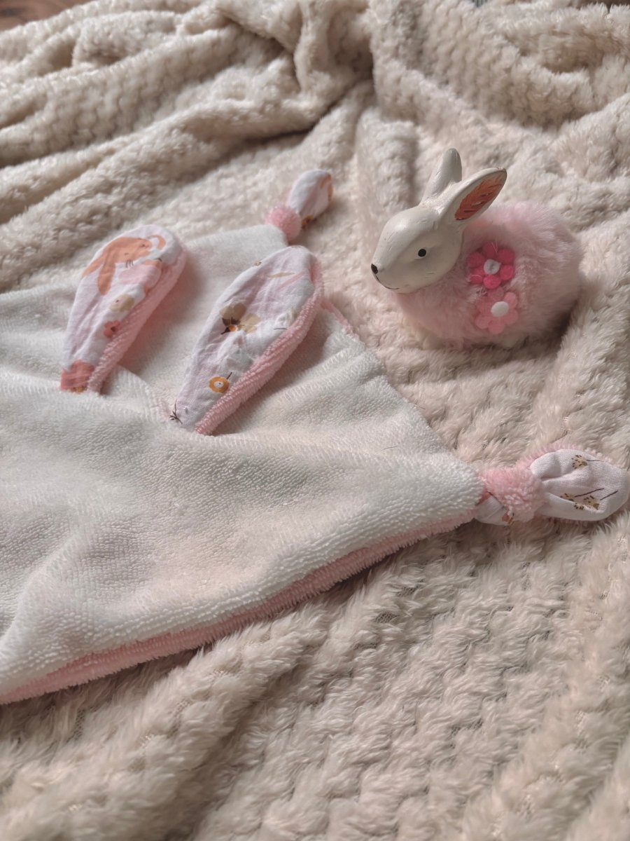 Doudou objet transitionnel bébé fait main tissu certifié