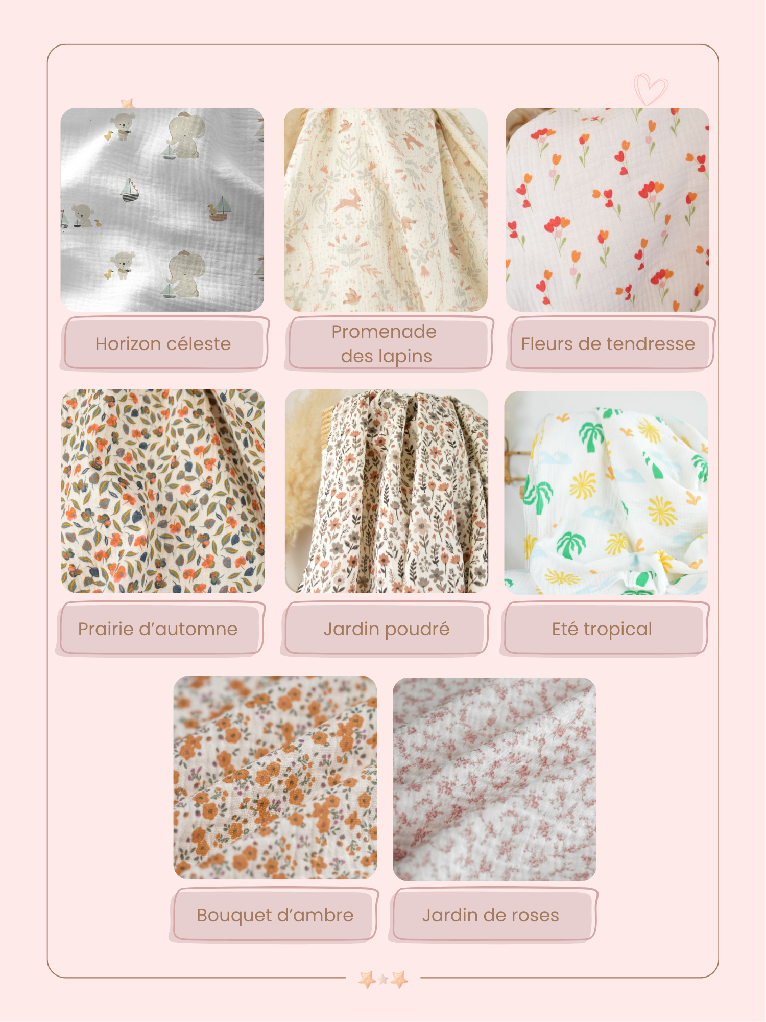Lange bébé en gaze de coton à motifs - Différents coloris