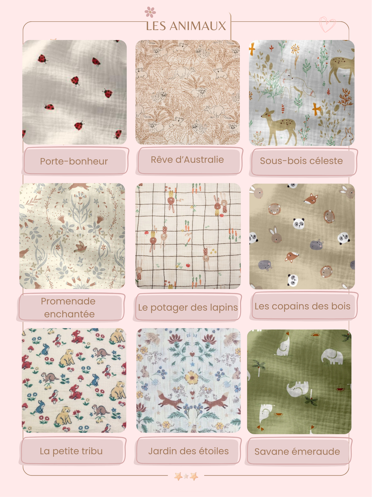 Lot de 3 bavoirs fleur en gaze de coton - A composer