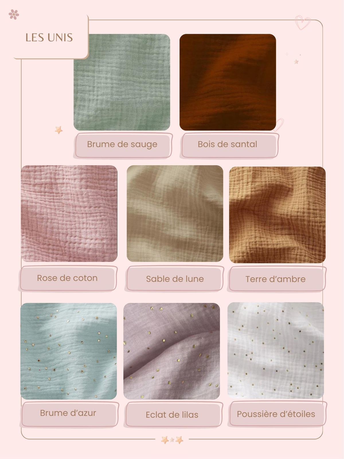 Lange bébé en gaze de coton unis - Différents coloris & différentes tailles