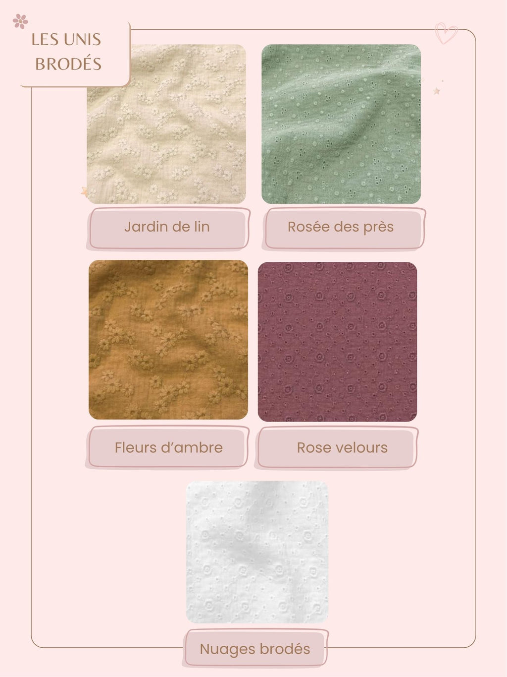 Lange bébé en gaze de coton brodé unis  - Différents coloris & différentes tailles