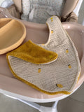 Bavoir bandana en gaze de coton - Citronnade d'été