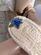 Bavoir bandana en gaze de coton - Myrtilles