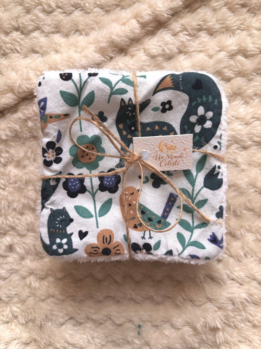 Cotons lavables bébé faits main collection Foret stellaire – Un Monde Céleste