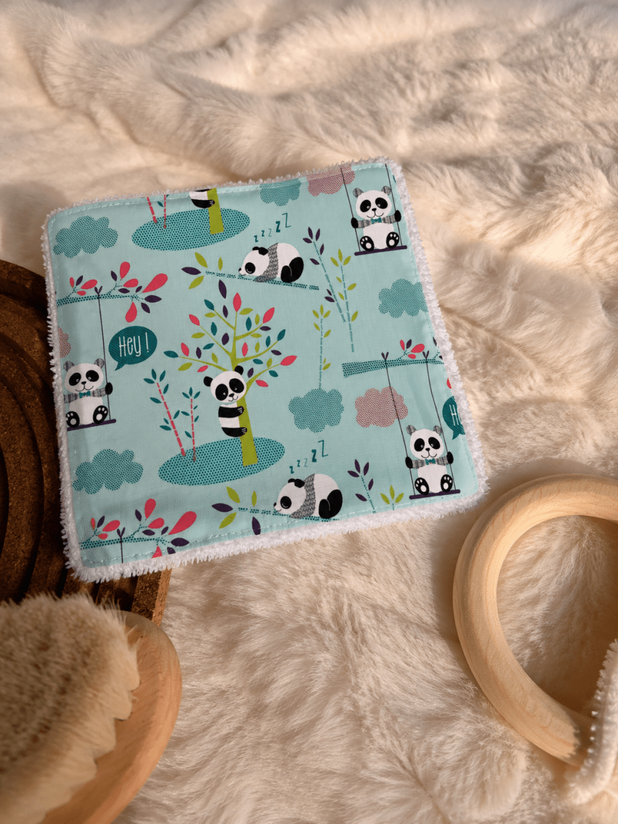 Cotons lavables bébé - Le jardin des pandas -