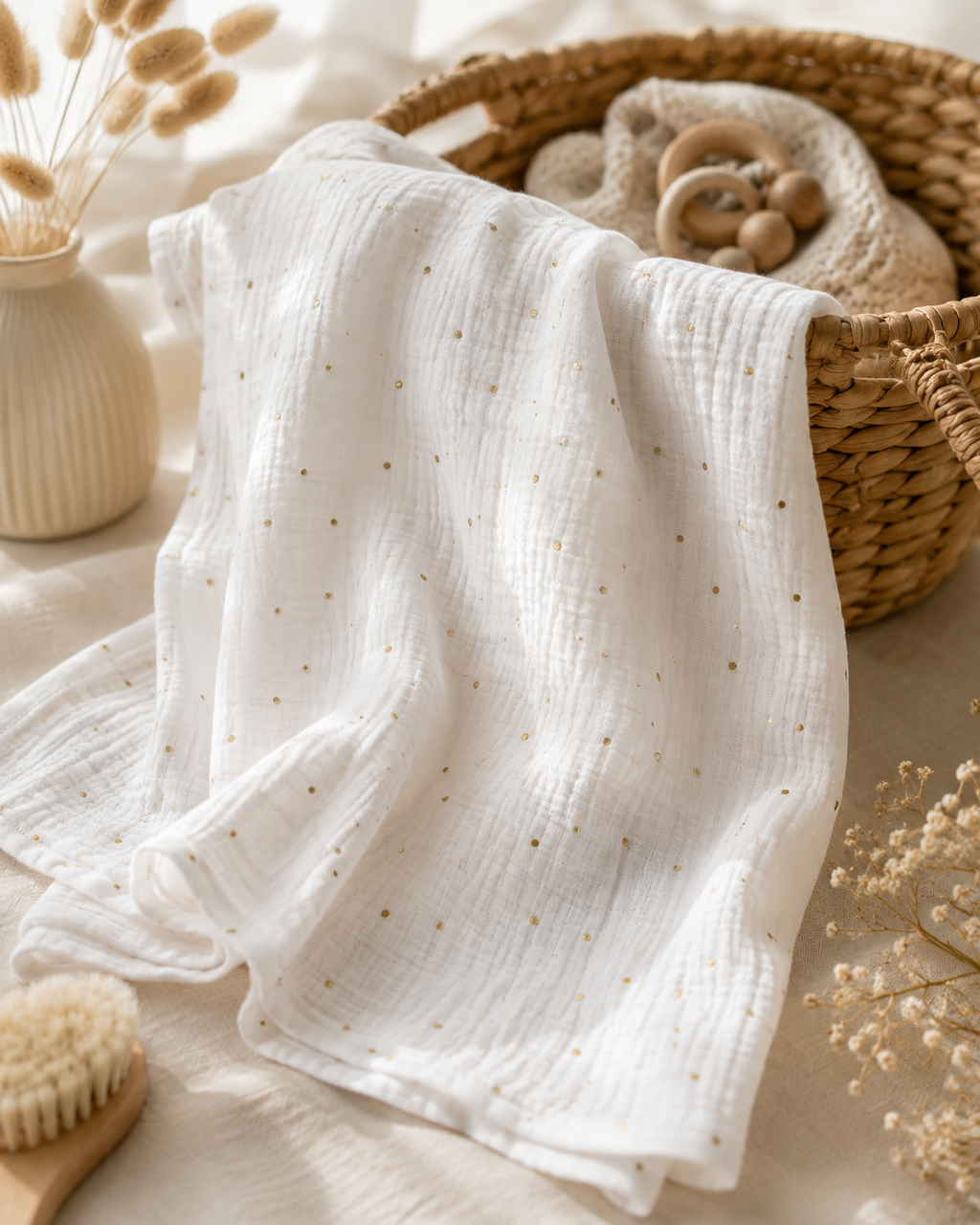 Lange bébé en gaze de coton unis - Différents coloris & différentes tailles
