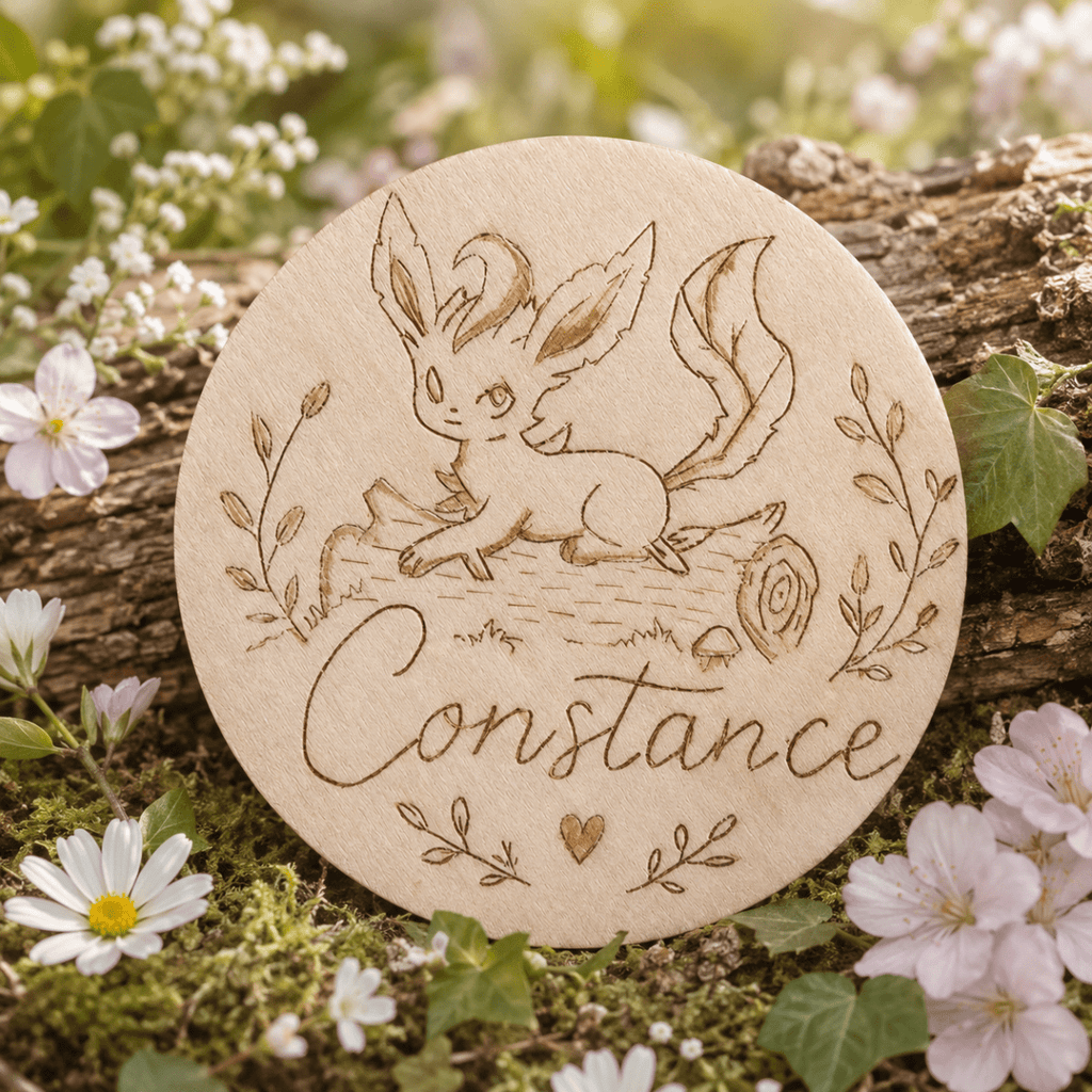 🌙 Plaque prénom personnalisée – Création sur mesure en pyrogravure -
