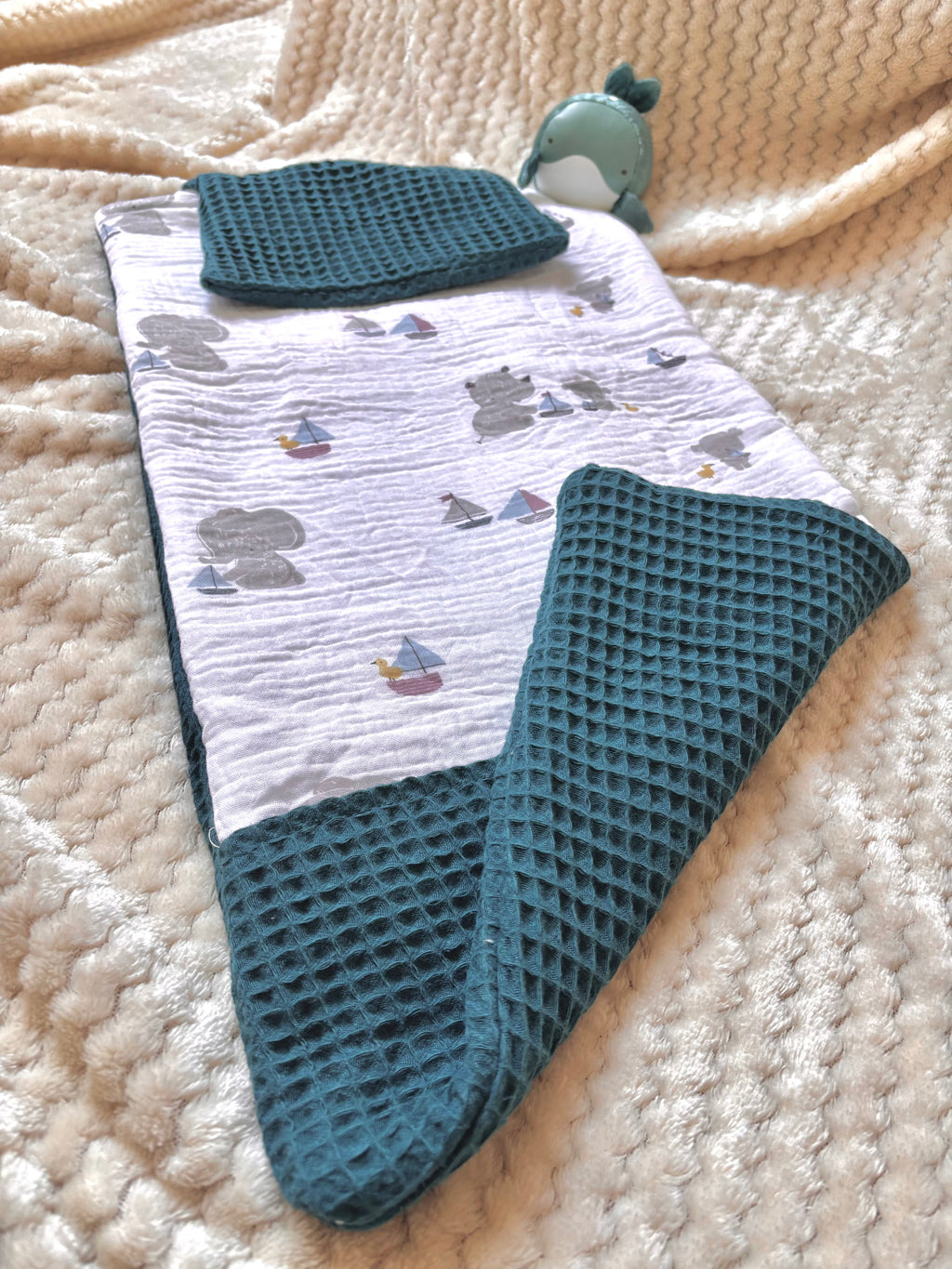 Tapis à langer nomade fait main - Collection Horizon Céleste