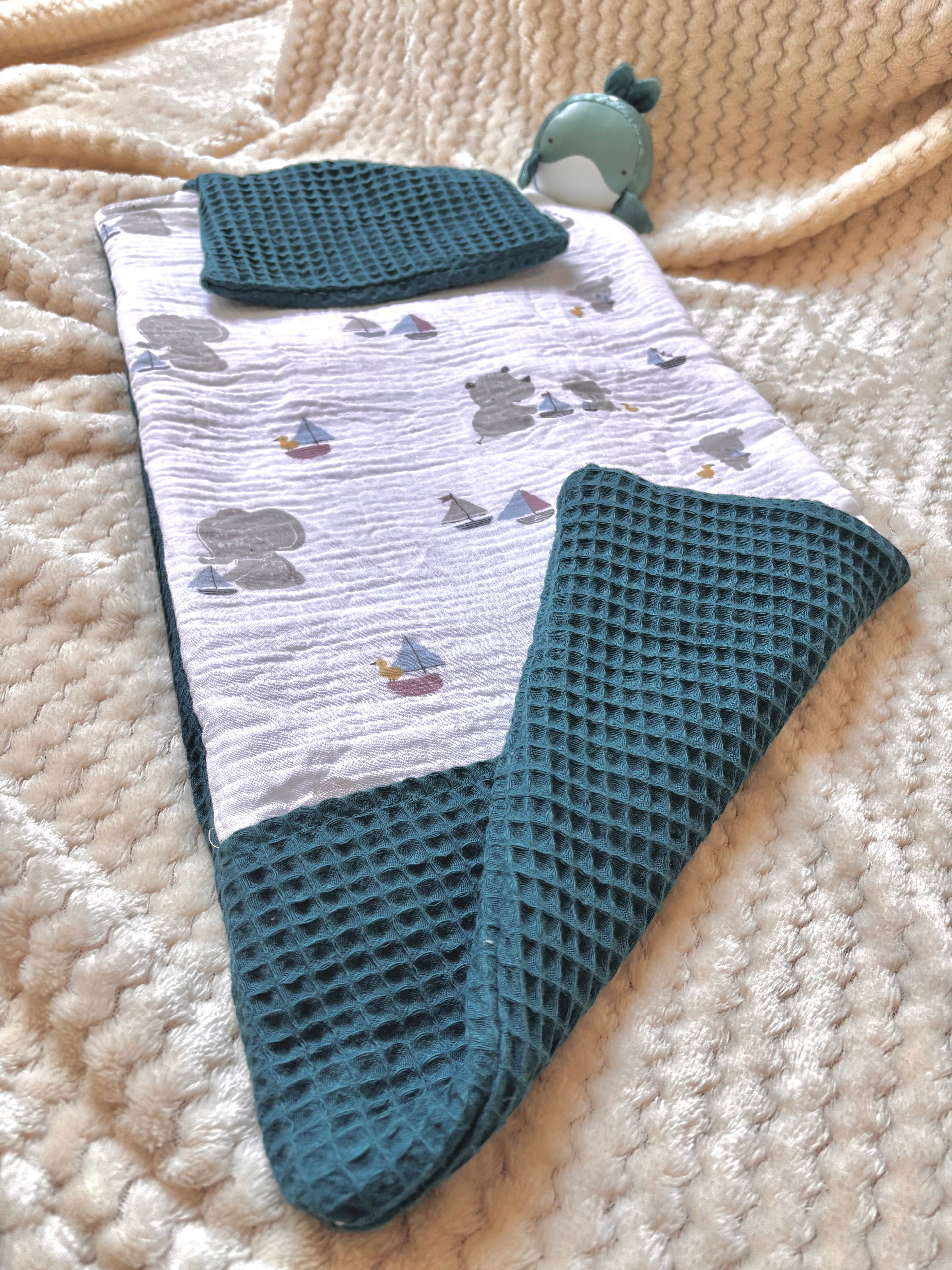 Tapis à langer nomade fait main - Collection Horizon Céleste